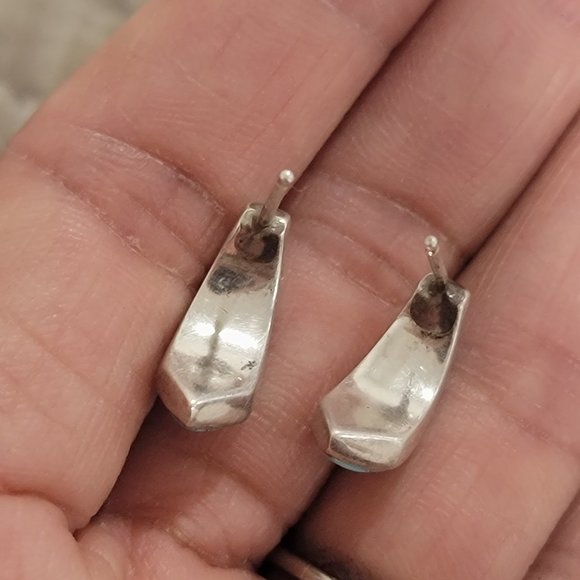 Gorgeous Native American handmade baby blue turquoise inlay 925 sterling silver - Picture 15 of 16